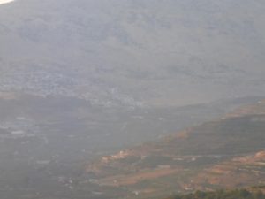 Majdal Shams (the Sun Tower), The highest Druze village in Israel the. Just in the middle of the picture you can see the Hill of Screams.