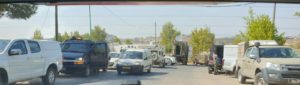 Forces at the enterance to Dolev settlement - sad songs