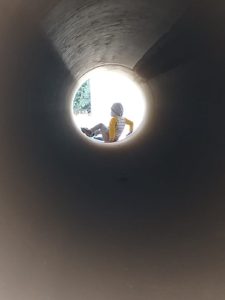 Aba test II - Playing in the pipes of the new water system to Jerusalem (this is the 5th water system to the city)