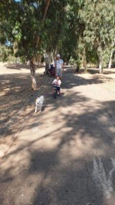 Jannaeus riding his Push-Bikes, Xuxa infront and me running on the back... Holiday Bike