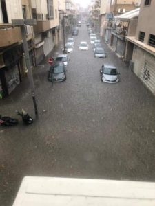 Florentin street flooded - cloudburst