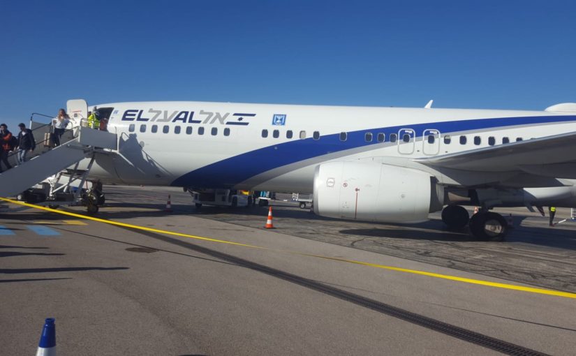 El Al airplane in which we flew - Israeli combina