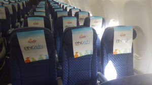 Sundor logo on all the seats of the airplane - Israeli combina