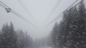 The gondola on the way from La Plange to Les Arcs