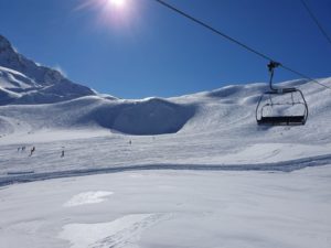 The area ski above the town - Les Arcs 1950