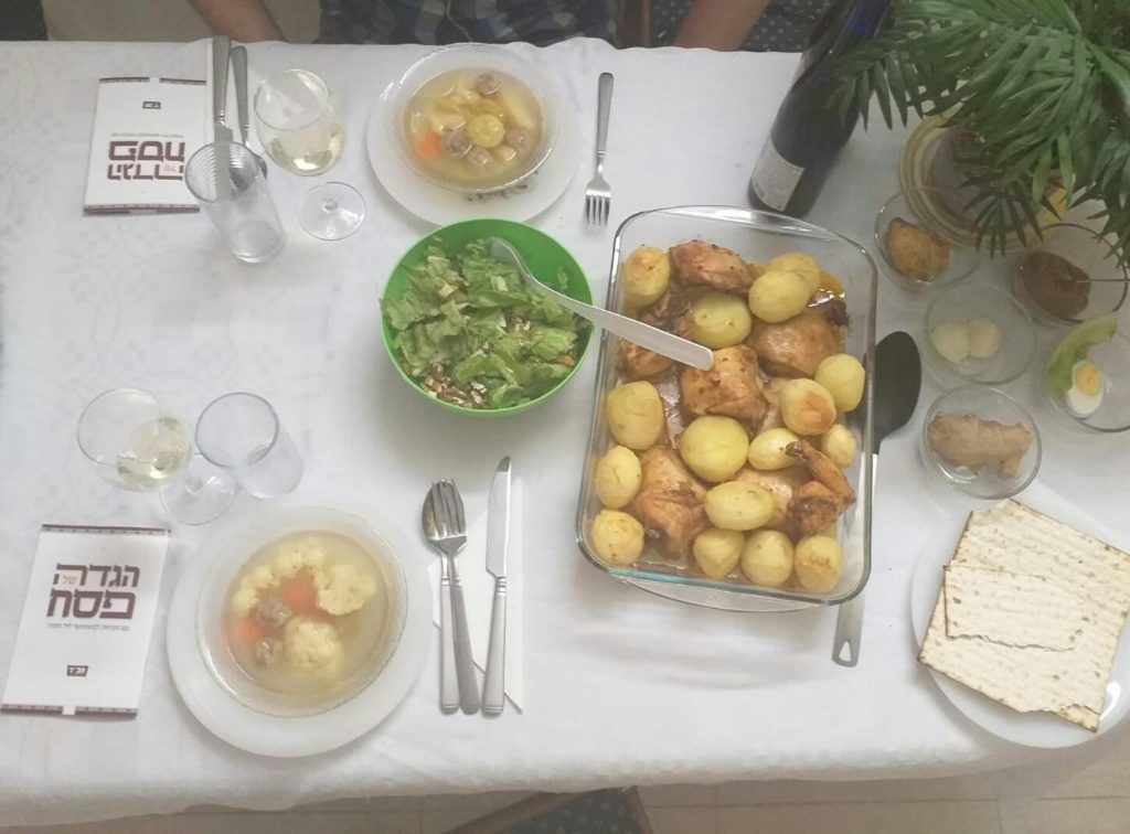 How all the family Passover Seder tables looked like, each couple celebrating by its own - 4