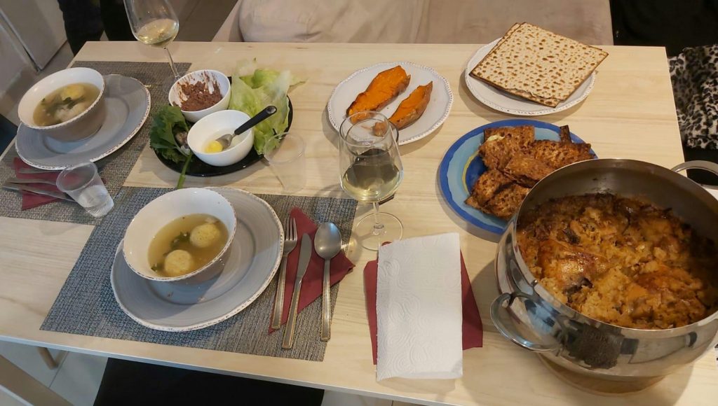How all the family Passover Seder tables looked like, each couple celebrating by its own - 3 - Passover Seder