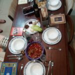 How all the family Passover Seder tables looked like, each couple celebrating by its own - 2 - Passover Seder