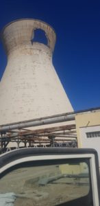 The cooling tower collapse couple of days ago - with hole in it