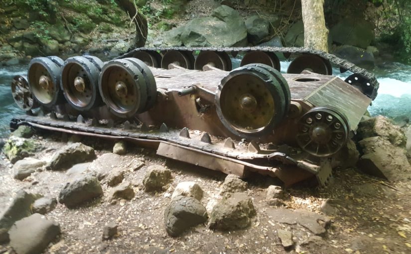 This tank is part of force attacked Kibbutz Dan West of here on the second day of Six Day War (06.06.1967) - lower Banias stream