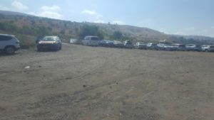 The Parking lot at the start of the trail - Ein A-Tina