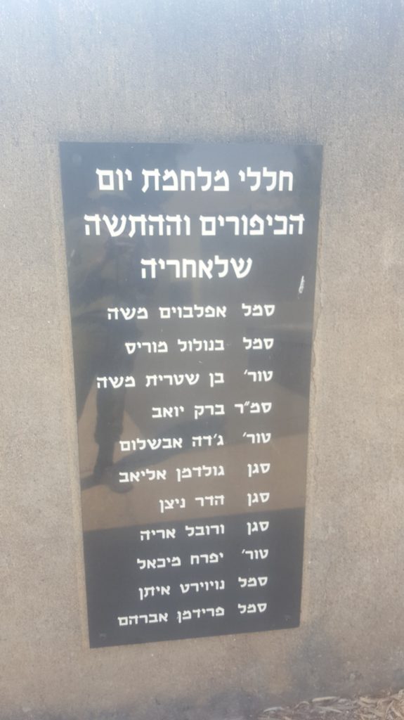 The names of the fallen soldiers of Golan Brigade - Gadot lookout