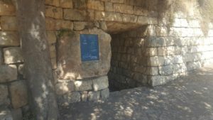 The upper entrance to the gathering room and the tunnel that was dig to better gather the water from the spring