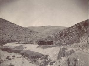 The original train on, before the line was accomplished, Engineer Achila Grigez archive - Jerusalem new railway