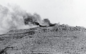 The Israeli Hermon bombed on the third battle in Yum Kippur (Source: BaMahane)