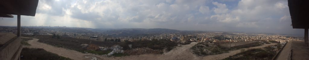 Looking West - you can see Nabi Samwil - King Hussein Palace