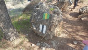 The black hiking trail and Golani Brigade trail marking - Hanut