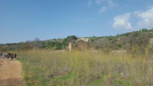 The ruins of the Arab village of Hirbat Tanur