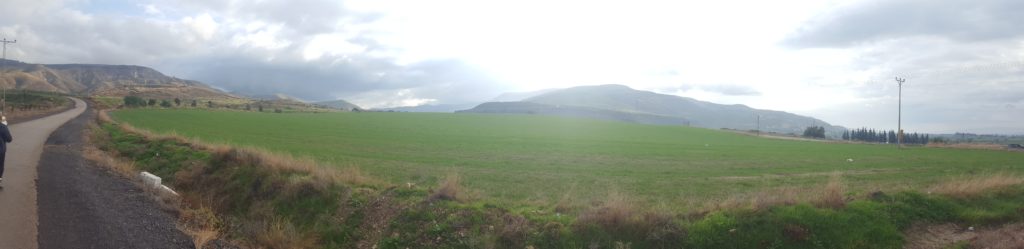 The Yarmouk valley is in between the Golan heights on the left and Joardn mountains on the right