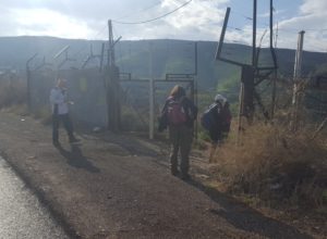 Crossing the fence through the gate the IDF opened for us