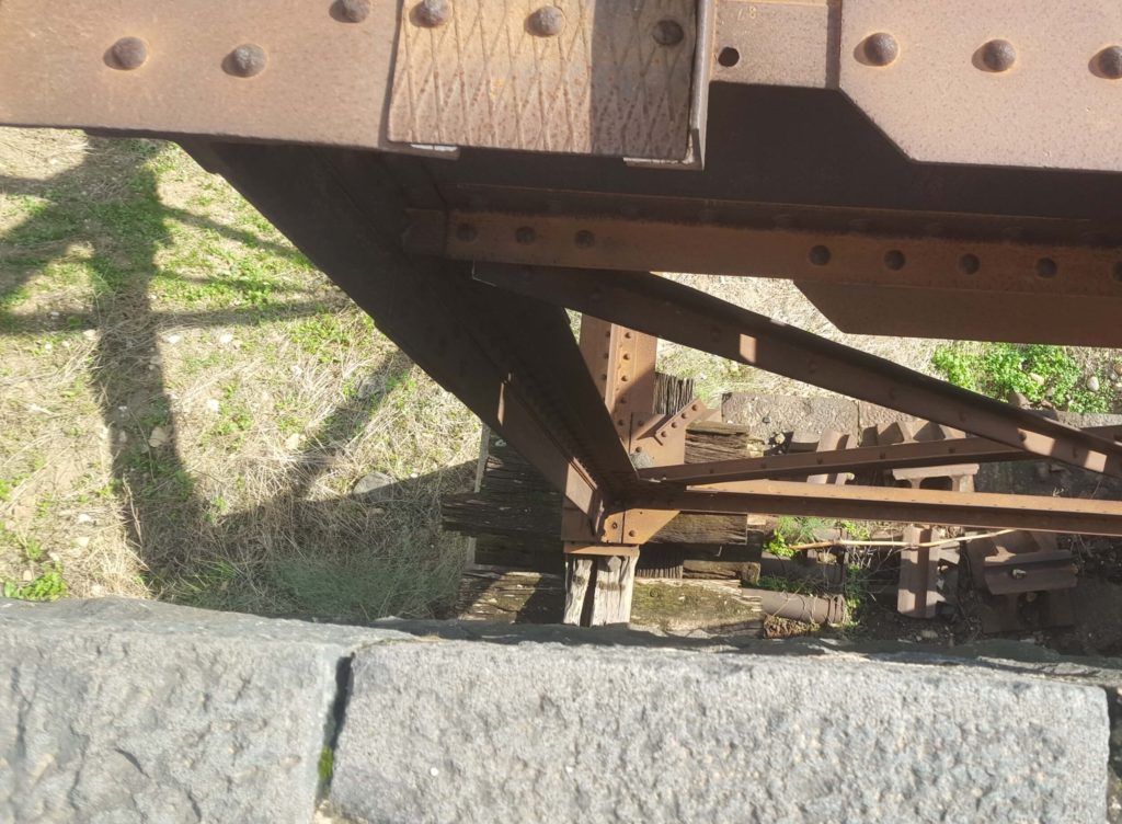 The Westren support of the Westren trestle, I would expect something more permanent but those logs are here for about a hundred year and still hold on.