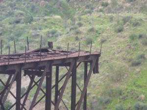 The western edge of the Eastern trestle - the results of the explosion can still be seen