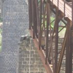 The Eastern support of the Westren trestle, Here it seems the trestle stands directly on the stone column