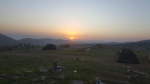 Sunrise over Jordan mountains
