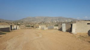 The buildings of the Urban warfare training area and Bezeq mountain ridge in the north. - Hamam El-Maliach