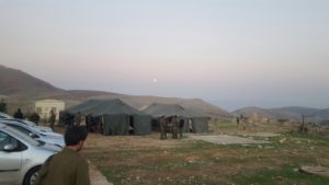 The raising moon over the company tents - 12 tent