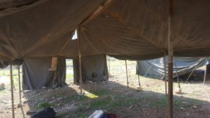The tent from inside, with rolled up walls  - 12 tent