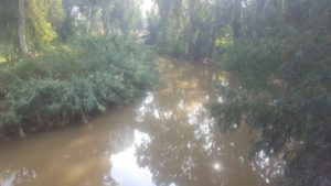 The Yarkon river which the trail runs along