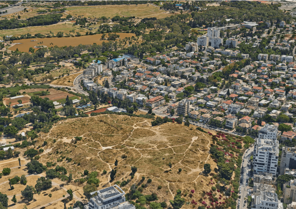 A look from South-West with 7 mills on top of the image