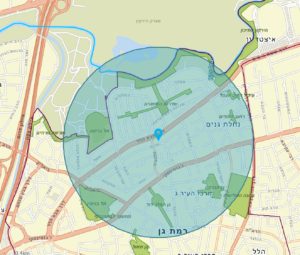 Our 1 km - pretty much green  (Source: Nature in 1 KM) - Napoleon's Hill