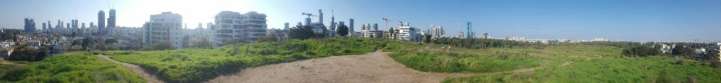 Looking South: On the left - Ramat Gan and Bnei Barak towers. - Napoleon's Hill