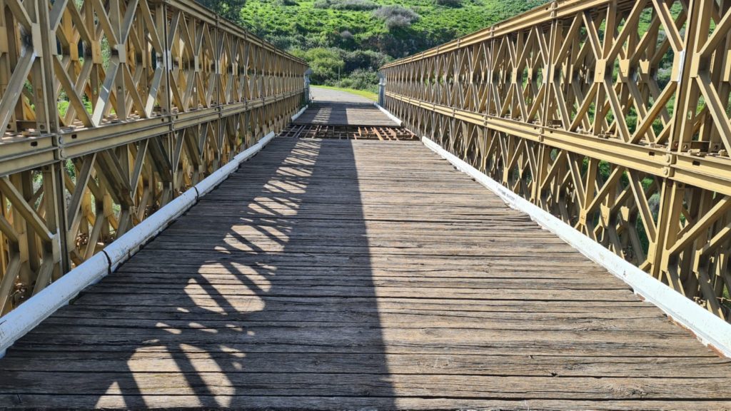 On the bridge looking West (open) and East (cloesd with concrete blocks) - Bnot Ya'akov