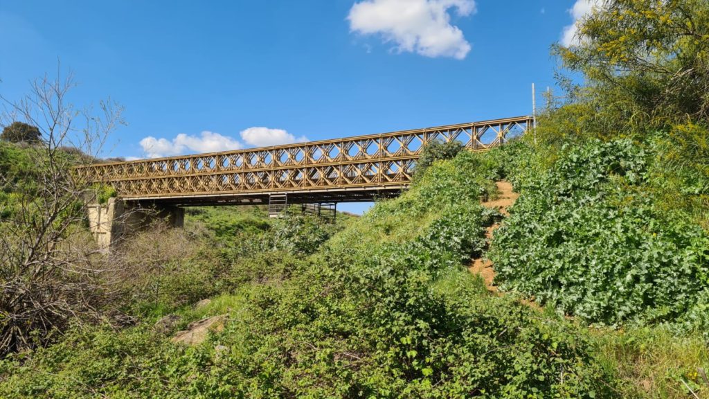 The Bailey bridge that was left on the site
