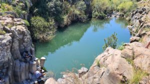 The first of the two pools, and the one we had a dip in - Upper Zavitan stream