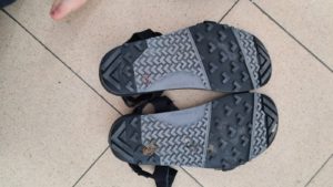 and the sole of the new pair - barefoot
