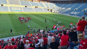 The celebration in the end of the game - first league