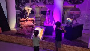 Jannaeus and Mindal with the small dinosaurs fossils