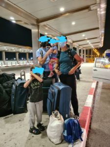 Flying with the Coronavirus - we are all with masks, even the kids