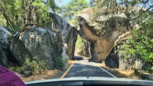 The stone arch at the entrance to the National park