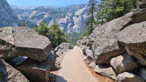 Looking back to what we just climbed - Yosemite waterfalls