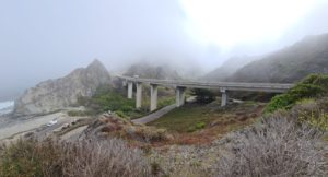 A simple supported bridge over a creek in Road number 1 - American construction