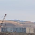A method of construction I was not familiar with, till the friend in Florida told me about - you cast the concrete walls on the ground around the building and lift it up. The inner space will be covered by light steel roof on steel columns. - American construction