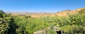 The view from the top of the inflow above the piers over Hula valley