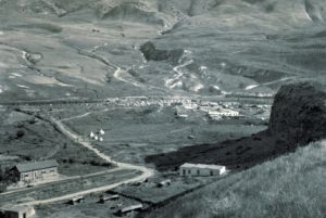 El-Hamma (Hamat Gader) on 1938, the train staion on the left-down and the Hamama and Roman complex on the right top