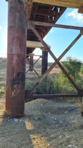 The bracing between the bridge columns - Ofakim railway bridge