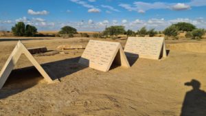 New stone plates with the name of the 133 fallen, those looks like tents